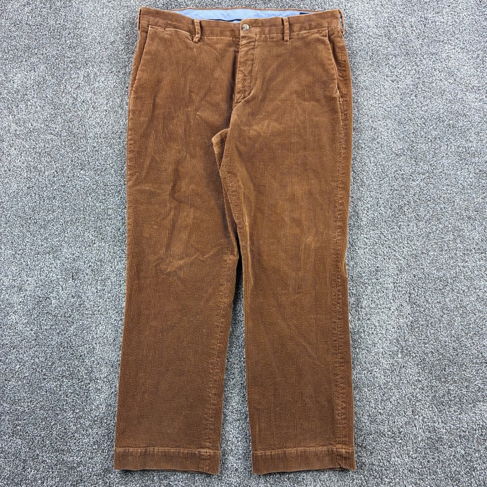 Polo Ralph Lauren Corduroy Pants Mens 34430 Brown Cotton Chino Distressed
